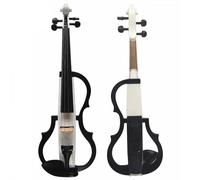 Violin Wood Silent Violin Advanced Electric Art Full Size White And BK Ebony Fittings Parts 4/4 Set