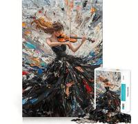 Violinist in Black Dress 1000 Piece Puzzle For Adults Mind Skill Play Laser Cut for Flawless Fit Rewarding Activity for Rainy Days (50x75cm)