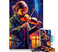 Violinist in The City 1000-piece Jigsaw Puzzles Brain Training Fun Tight Interlock No Gaps Bonding Activity for Loved Ones (38x26cm)