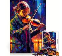 Violinist in The City 1000 Piece Jigsaws for Adults Puzzle Sharp Memory Peaceful Fun Neat Edges Thoughtful Gift (38x52cm)