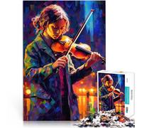 Violinist in the City1000 Piece Jigsaw Puzzles for teenagers Jigsaw Family Activity Wall Decoration Unique Birthday and Xmas Gifts 38x26cm
