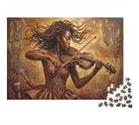 Violinist Jigsaw Puzzle for Game 1000 Pieces African American Art Beginners Puzzle Starters Anxiety Relief Secret Santa Gift 38x26cm/1000pcs