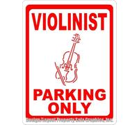 Violinist Parking Only Sign Fun Gift Decor For Music Studios & Violin Musicians 8X12 Inches