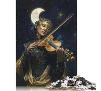 Violinist Under The Moon Puzzle 1000 Piece Adult Jigsaw Puzzle Wood Puzzles For Family Fun & Game Night 1000pcs (75x50cm)