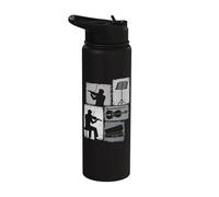 Violinist Vintage Collage Violin Stainless Steel Insulated Water Bottle