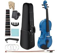Violins Blue Violin With Maple Top For Beginners Comes With Case Bow Strings Shoulder Rest And Other Accessories(4-4 violin set 1)