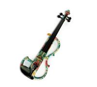 Violins Electric Art Violin Colored Flowers Solid Wood Silent Violin Full Size 4/4 Ebony Fittings Parts