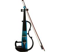 Violins Electronic Violin With Silent Practice Mode And Maple Wood Soundbox Supports Wireless Connection(4 4-3.5mm Blue Set)