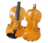 Violins Handmade Varnished Carved Spruce Violin Flame Maple Orange Brown Acoustic Violin