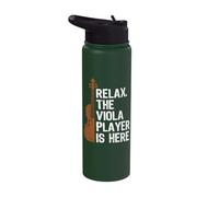 Violist Relax The Viola Player is Here Funny Viola Stainless Steel Insulated Water Bottle