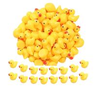 Violotoris 100 Pcs Resin Mini Ducks,Baby Bath Time Toys Mini Rubber Ducks,Tiny Ducks Decorative Indoor Outdoor DIY Craft Toy for Potted Plants,Dollhouse,Garden Landscapes Decoration