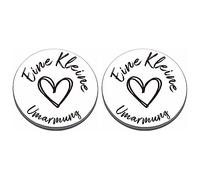 Violotoris 2pcs Pocket Hug Token Gift, Long Distance Relationship Gifts, Titanium Steel Round Lucky Charms, Comfort, Encouragement, Care Gifts, and a Gift for a Speedy Recovery