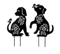 Violotoris 2pcs/set Shadow Garden Sta Dog Shape Outdoor Decorative Metal sy Install