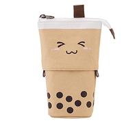 Violotoris Cute Pencil Case Telescopic Design Stand Up Boba Pencil Case for Boys Girls Students and Office Supplies