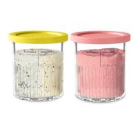 vione Replacement for Ninja Creami Deluxe Pints and Lids - 2 pack, 24 oz. Pint Containers Compatible with NC501, NC500 Series - BPA Free, Dishwasher Safe, Assorted Colors