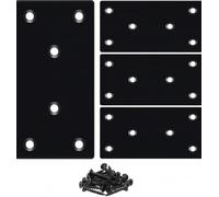 Viongna 4pcs Flat Mending Plate 2x3.94''/50x100mm Metal Plates with Screws Flat Brackets for Wood Metal Bracket for Wooden Furniture Black