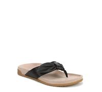 Vionic Women's Eva Flat Sandals, Black Leather, Wide Fit, UK 9