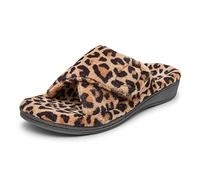Vionic Indulge Relax Womens Slippers Soft House Shoes That Includes Three-Zone Comfort for Heel Pain and Plantar Fasciitis with Orthotic Insole Arch Support Medium Fit Natural Leopard UK 7
