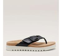 Vionic Journey Flat Uptown Marin Sandal BLACK SIZE 4 1/2