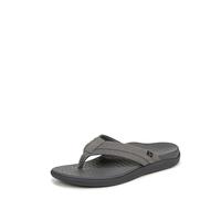Vionic Men's Mtide Ii Flip-Flop, Charcoal Grey Leather, 8 UK