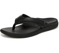 Vionic Men's Mtide Ii Flip-Flop, Black Leather, 12 UK