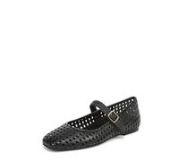 Vionic Women's Alameda Woven Mary Jane Flats, Black Leather, Wide Fit, UK 4