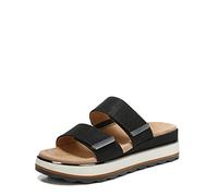 Vionic Women's Brandie Slide Sandal, Black Metal Linen, 4.5 UK