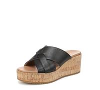 Vionic Women's Dawn Wedge Sandals, Black Leather, Medium Fit, UK 8