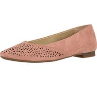 Vionic Women's Gem Carmela Perforated Detail Pointed Toe Flats - Ladies Flat Shoes with Concealed Orthotic Arch Support