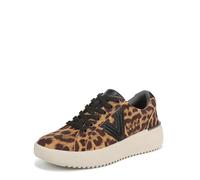 Vionic Women's Kearny LACE 2.0 Sneaker, Tan Leopard Suede, 6 UK