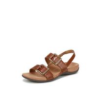 Vionic Women's Reese Flat Sandals, Tan Leather, Wide Fit, UK 6.5