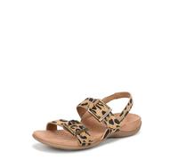 Vionic Women's Reese Flat Sandals, Tan Leopard Suede, Wide Fit, UK 5