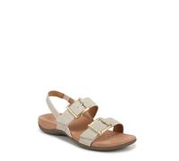 Vionic Women's Reese Flat Sandals, Oatmeal Beige Fabric, Wide Fit, UK 3