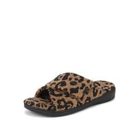 Vionic Womens Relax II Mule Slippers with Arch Support Brown Leopard UK 3 Medium Fit
