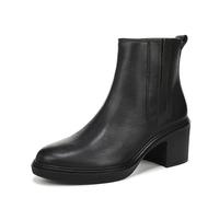 Vionic Womens Savannah Heeled Ankle Boots with Arch Support Black Tumbled Leather UK 7 Wide Fit