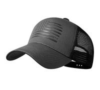 VIONLAN Baseball Cap American Flag Trucker Hat for Men Women 3D Embossed Logo Adjustable Outdoor Mesh Snapback Hat, Dark Gray/Black Flag, One Size