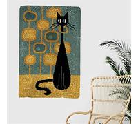 VIONNPPT Cat Series Tapestry for Yourself Yarn Knotting DIY 3D Embroidery Cushion Rug, Latch Hook Carpet Kits for Children Adults Home Decoration Gift, 50 cm x 38 cm (Yellow Black)