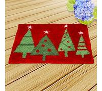VIONNPPT DIY 3D Christmas Santa Claus Latch Hook Kits Unfinished Embroidery Rugs, Latch Set for Yourself with Pre-Print, Latch Hook Rug (Christmas)