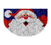 VIONNPPT DIY 3D Latch Hook Rug Kits Knotting for Yourself, Christmas Decoration Craft Tapestry Gift with Pre-Print, Crochet Rug for Children, Adults, Beginners (Blue + White)