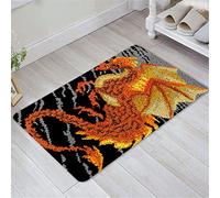 VIONNPPT Dragon Series Latch Rug Set Rugs Knotting Cross Stitch Set for Children and Adults, DIY Handmade Latch Hook Rug Making Kit (Orange, 50 cm x 38 cm)