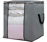 VIONNPPT Jumbo Storage Bag with Zip for Wardrobe Comforters, Cushions, Quilts, Bedding, Clothes, Ceiling Organisers with Large Clear Window and Carry Handles (High)