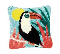 VIONNPPT Latch Hook Cushion for Children Adults, 43 cm x 43 cm, Cartoon Animal Decorative Cushion Cover, Latch Hook Kit (Crow)