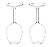VIOPDER 2X Long Stem Upside Down Wine Glass Funky Stemmed Wine Glasses Upside Down Long Stem Wine Glasses