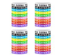 VIOPDER 36Pcs Jesus Loves You Silicone Wristbands Colorful Rubber Bracelets Christian Silicone Wristbands Adult Youth Easy Install