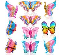VioraWhite 10 Pcs 32 Inch Butterfly Balloons Decorations 3D Large Butterfly Helium Foil Balloons for Birthday Wedding Baby Shower Party Decor