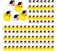 VioraWhite 100 Pcs Mini Pirate Resin Duck Halloween Pirate Small Ducks Little Cute Tiny Ducks Cute Resin Miniature Figures Ornament for Crafts Halloween Decoration