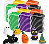 VioraWhite 144 Pcs Air Dry Clay Bulk 76 oz Soft DIY Modeling Clay Kit Lightweight Magic Foam Crafts for Sculpting Kids Gifts Party School Supplies for Crafts Artistic Projects (Halloween Color)