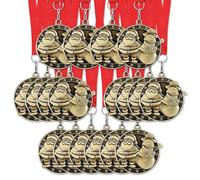 VioraWhite 18 Pcs Christmas Santa Medals Award 2" Gold Snowman Christmas Trophy Award Medals with Neck Ribbons for Xmas Winter Party Ornament Favor Gift Prize