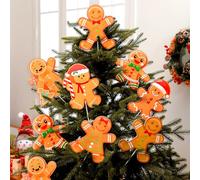 VioraWhite 18 Pcs Christmas Tree Decorations Extra Large Gingerbread Man Picks Christmas Gingerbread Man Tree Topper Ornaments for Xmas Winter Home Office Party Vase Decor