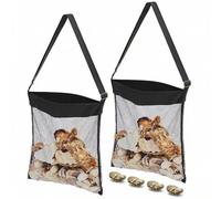 VioraWhite 2 Pcs Extra Large 14 x 16inch Clam Mesh Chum Beach Bags for Seashells Clams Treasures Sand Away Foldable Shell Collection Bags with Adjustable Straps (Black)
